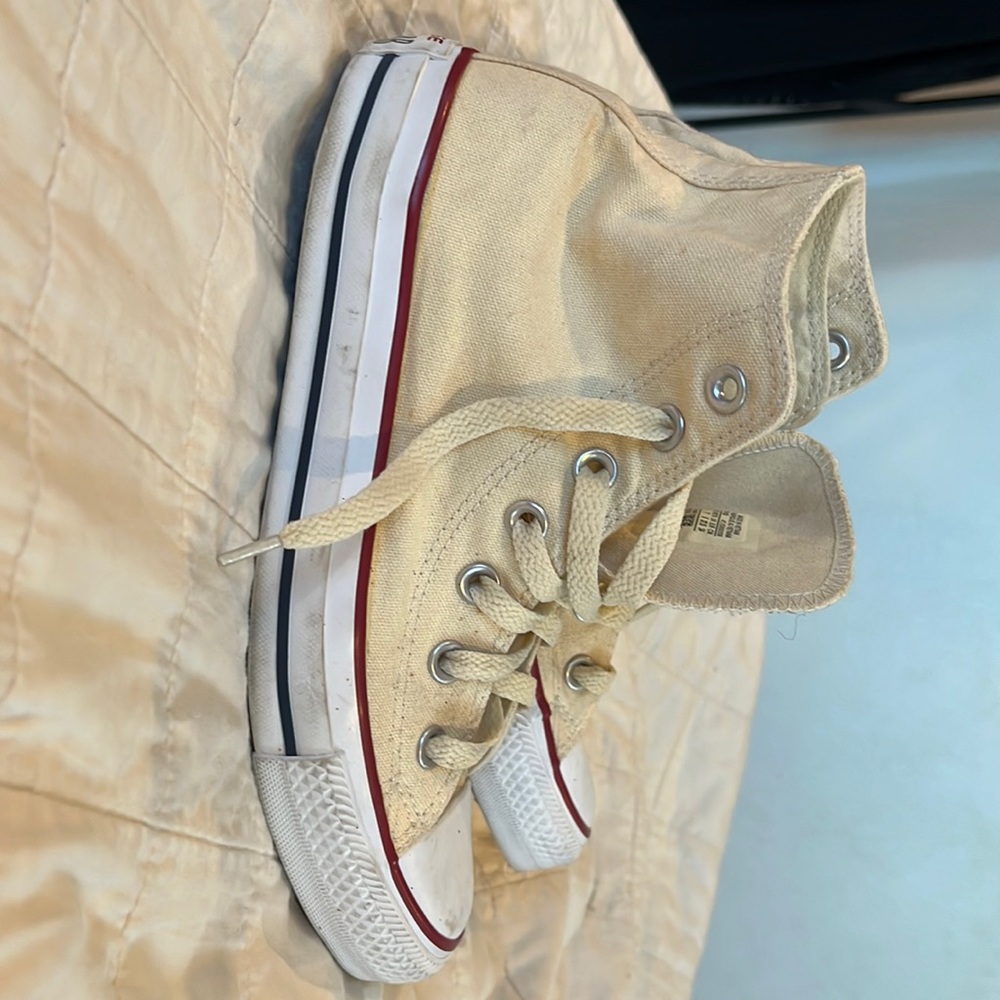 Gently used tan/off-white converse